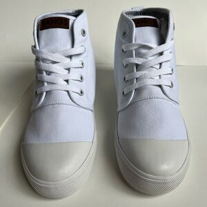 BANGS White Canvas High-Top Sneakers